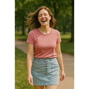 Anthropologie Pilcro and the Letterpress Button Chino Pencil Skirt Size 4 EUC